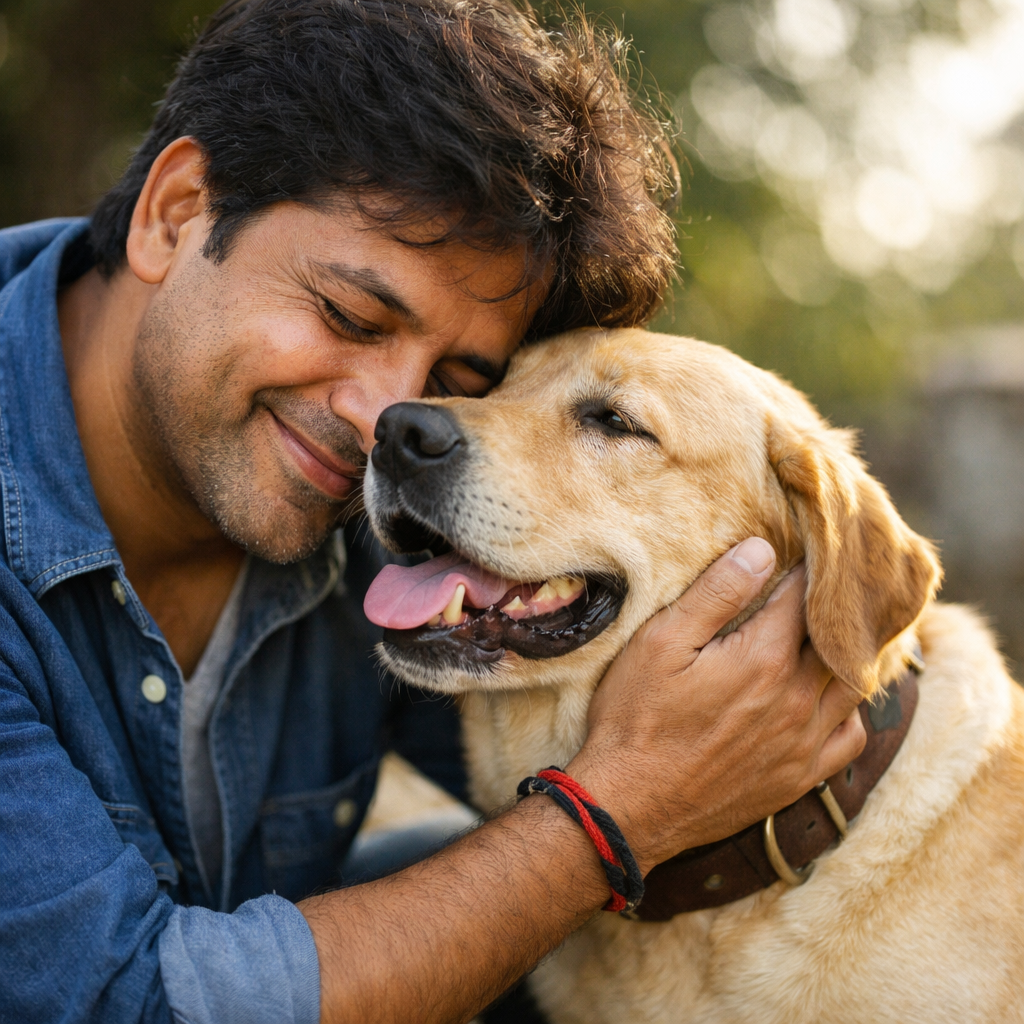 A moment with your pet before